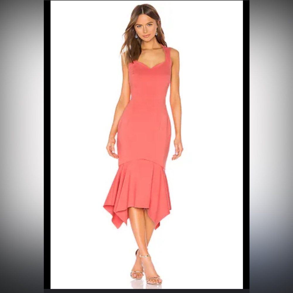Elliatt Glasshouse Melon Pink Fishtail Mermaid Trumpet Dress Womens L Sweetheart